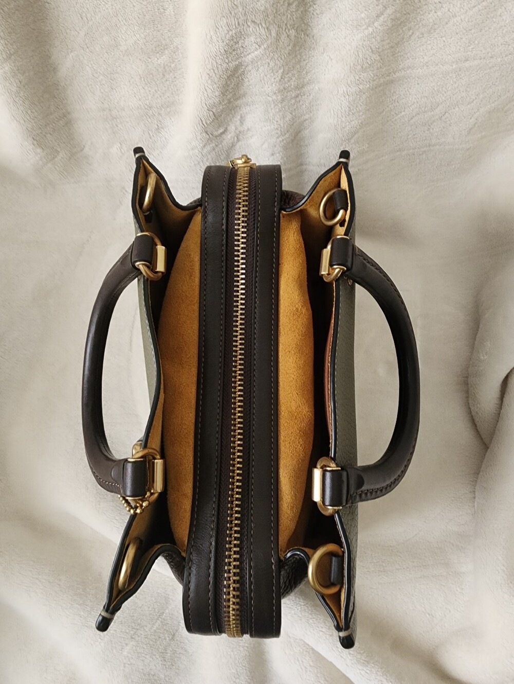 Coach Rogue 25 Army Green and Oxblood Colorblock - Picture 12 of 16
